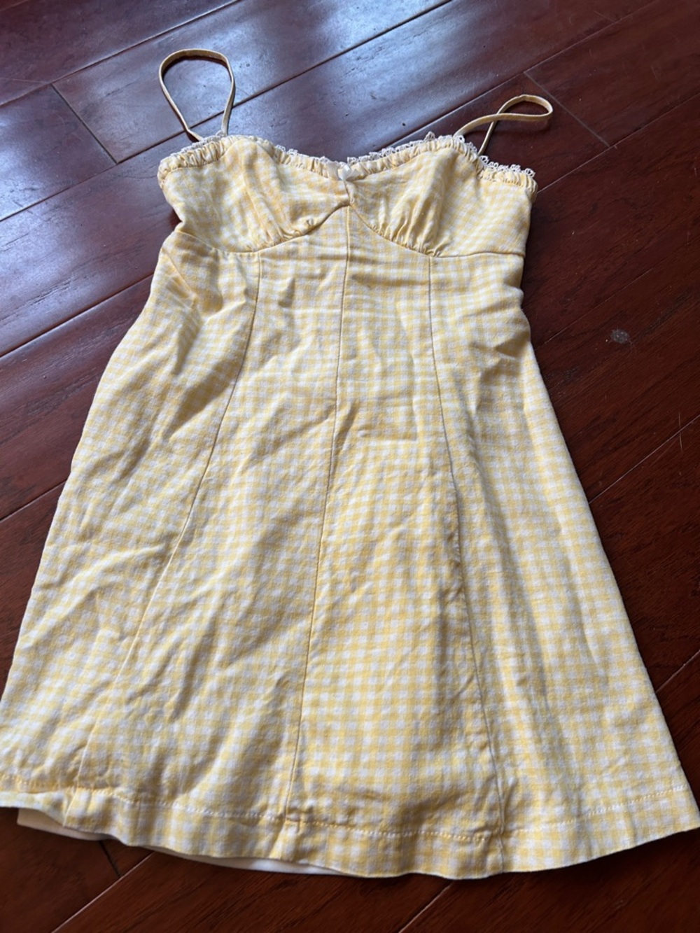 Trixxi Yellow Gingham Mini Dress